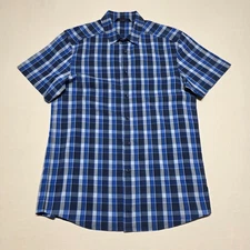 Arc'teryx Shirt Men Size Large Blue Plaid Lightweight Button Up Casual