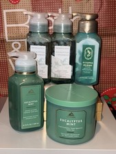 NEW Bath and Body Eucalpytus Mint Lot 3 wick candle plus 4 Foam Hand Soaps