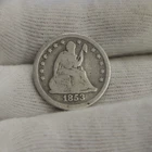 1853 US Seated Liberty Quarter 25c VG+ (Cleaned)