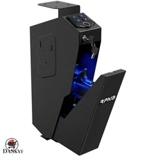 Slim Wall-Mounted Biometric Handgun Safe with Auto Open Lid & Vibration Alarm