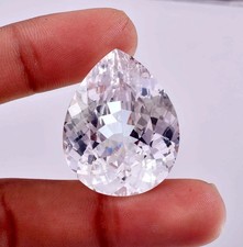 Natural White Sapphire 55 Ct Pear Cut Certified Faceted Loose Gemstone With Gift