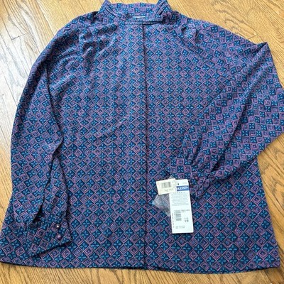 NWT Vintage Pendleton Heather Isles Geo Art Deco Western Wear Women s Blouse 18