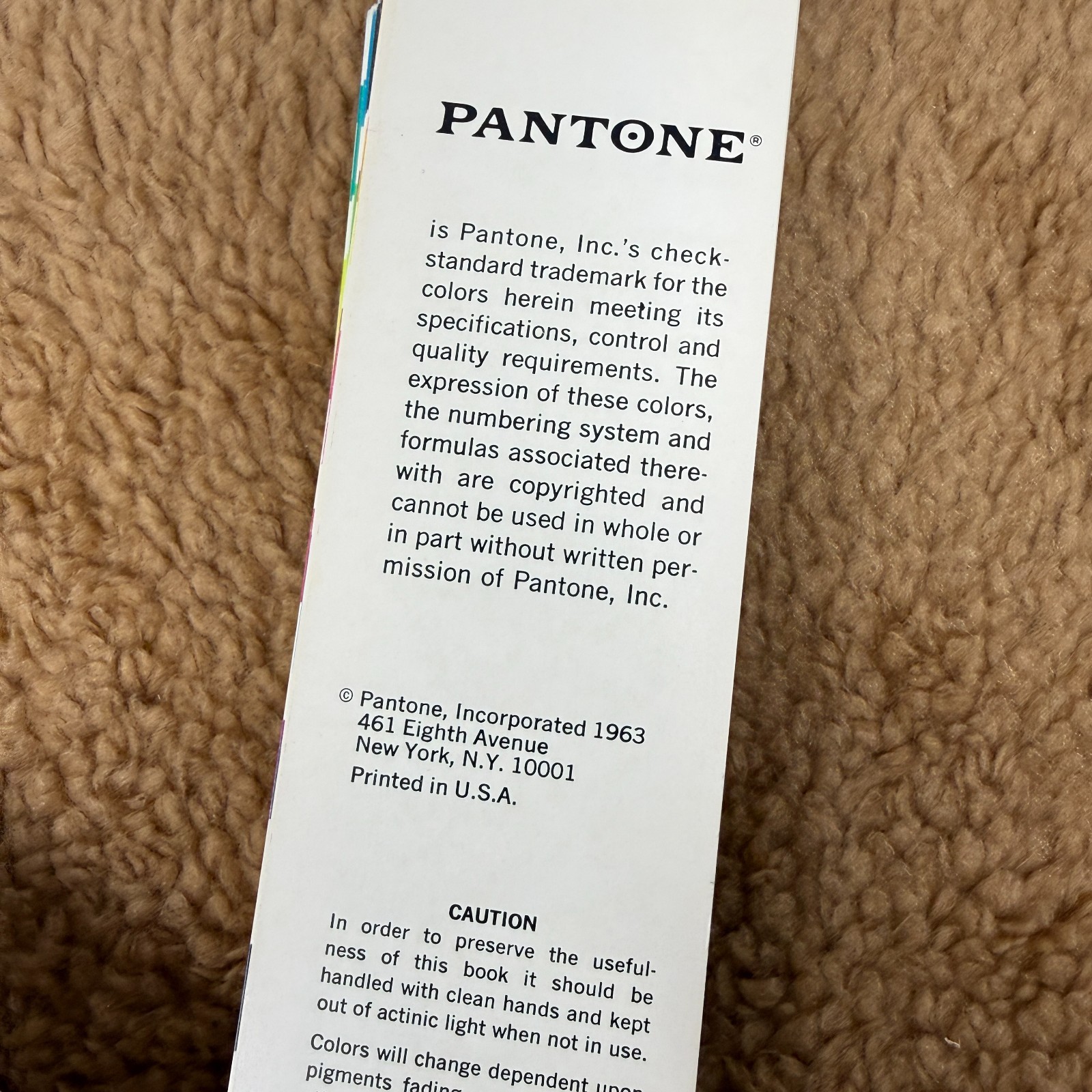 VTG 1963 Pantone Matching System Color Fan Book See Pics