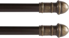 28-48 In. Adjustable Petite Café Curtain Rod, 2-Pack, 7/16 In. Diameter, Bronze