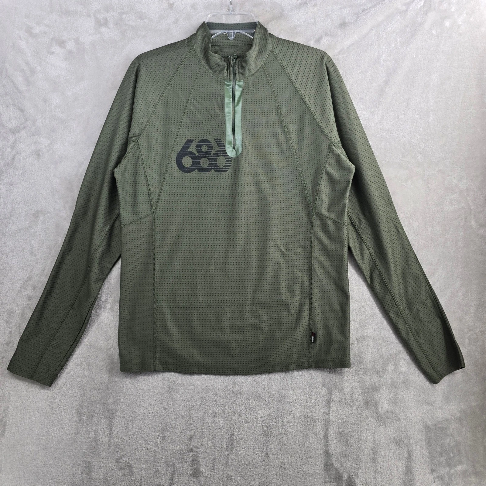 686 Mens medium Performance Dry Baselayer Quarter Zip Pullover Long Sleeve Shirt