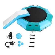 Inflatable Water Trampoline, Floating Lake Trampoline for 10FT Blue  Green