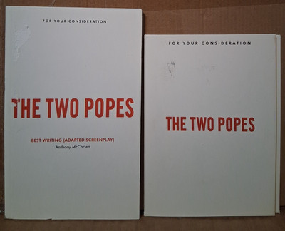 The Two Popes-- FYC DVD  Screener & Adapted Screenplay - Anthony  McCarten
