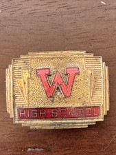 Vintage Belt Buckle W Logo California Wilson High School 1930's Mini Clasp