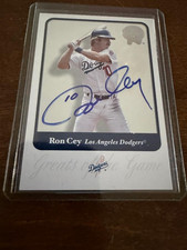 RON CEY 2001 FLEER GREATS OF THE GAME AUTOGRAPHED SIGNED # 37 LOS ANGELES DODGER