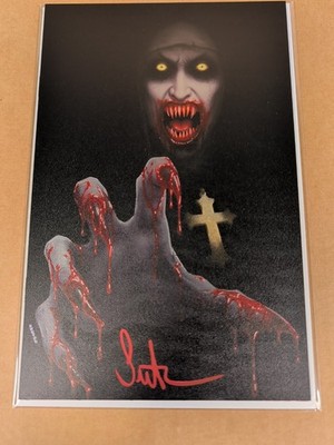 THE NUN Homage **Surtur's Horror Book #1 VIRGIN METAL LTD 10 SIGNED WITH COA 
