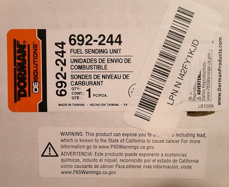 ¡NUEVO EN CAJA!  Unidad de envío de tanque de combustible Dorman 692-244 ¡Envío GRATIS! Foto 4 de 4