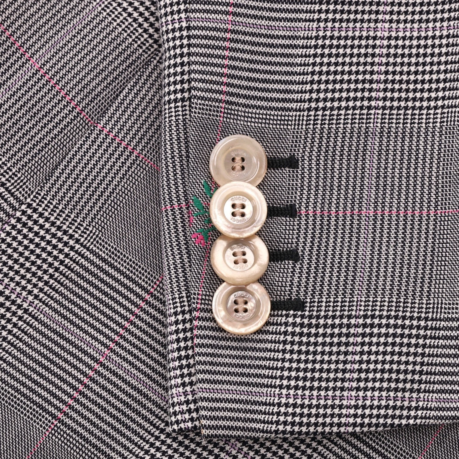 Tuta Gucci giacca e pantaloni in lana a quadri floreali