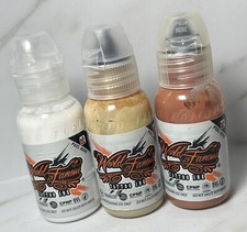 World Famous 3 Color Skintone Tattoo Ink Set 12 Bottles High-Quality 1oz Read