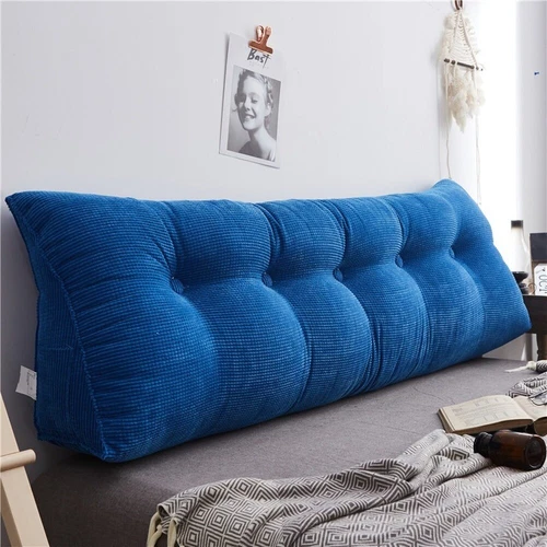 Triangular Wedge Lumbar Pillow Backrest Support Cushion Bolster Soft Headboard - Picture 9 of 48