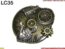 Steampunk pin badge brooch bronze clock doctor who time lord #LC35
