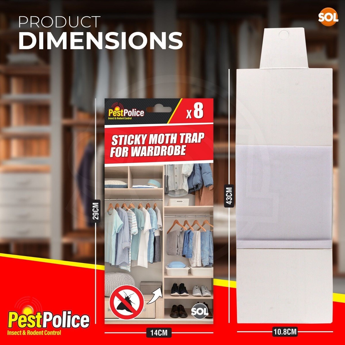 5x Pheromone Lures Moth Traps Clothing & Pantry Non-Toxic Sticky Moth - Foto 5