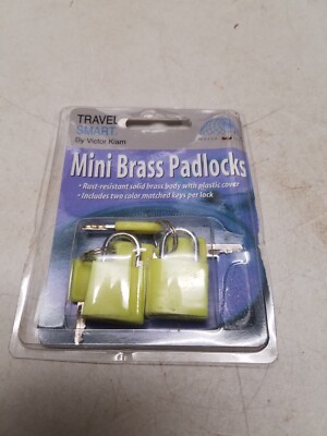 Travel Smart 2 Mini Plastic Covered Brass Padlocks Model WVR-469MPA (V)