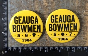 Vintage GEAUGA BOWMEN Archery Club Bow Hunting Ohio 1964 Pin Button Lot Pins