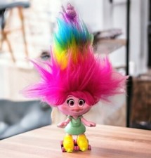 TROLLS PARTY RAINBOW HAIR POPPY Roller Skate Musical Talking Doll Works Vintage
