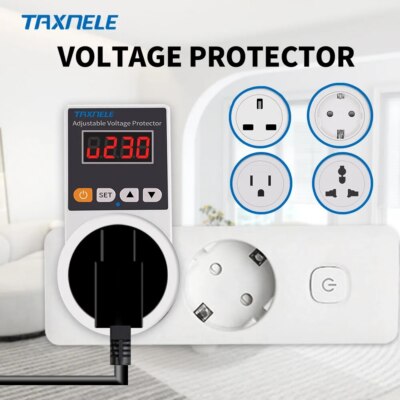 Automatic Voltage Protector Socket AC 220V Adjustable Power Surge Universal Plug