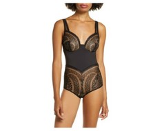Calvin Klein Black Medallion Underwire Bodysuit Black Size S 7570