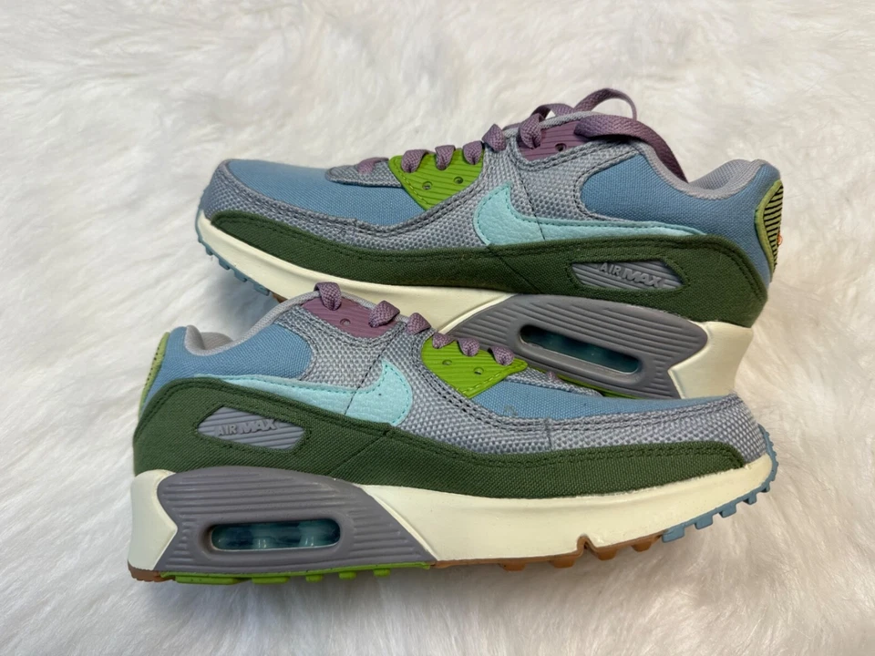 Zapatos DQ4016-400 Nike Air Max 90 SE Sun Club Usados Azul Treeline Talla 6Y Foto 2 de 4