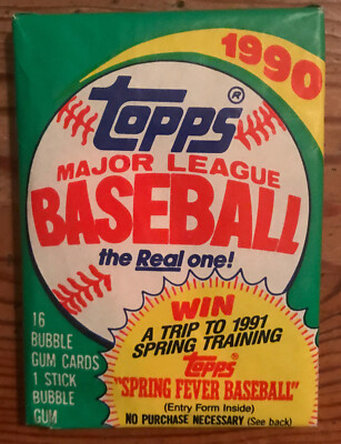 Topps Major Leage Baseball Bubble Gum Pack 1990 | eBay