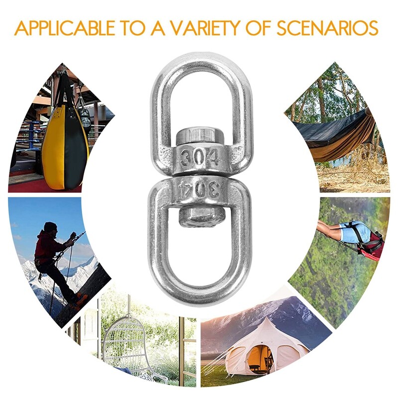 1X(8PCS Stainless Steel Hanging Basket Spinners Plant Hanger Swivel