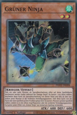 Grüner Ninja PHHY-DE098 Super Rare Photon Hypernova Yugioh Karte Deutsch