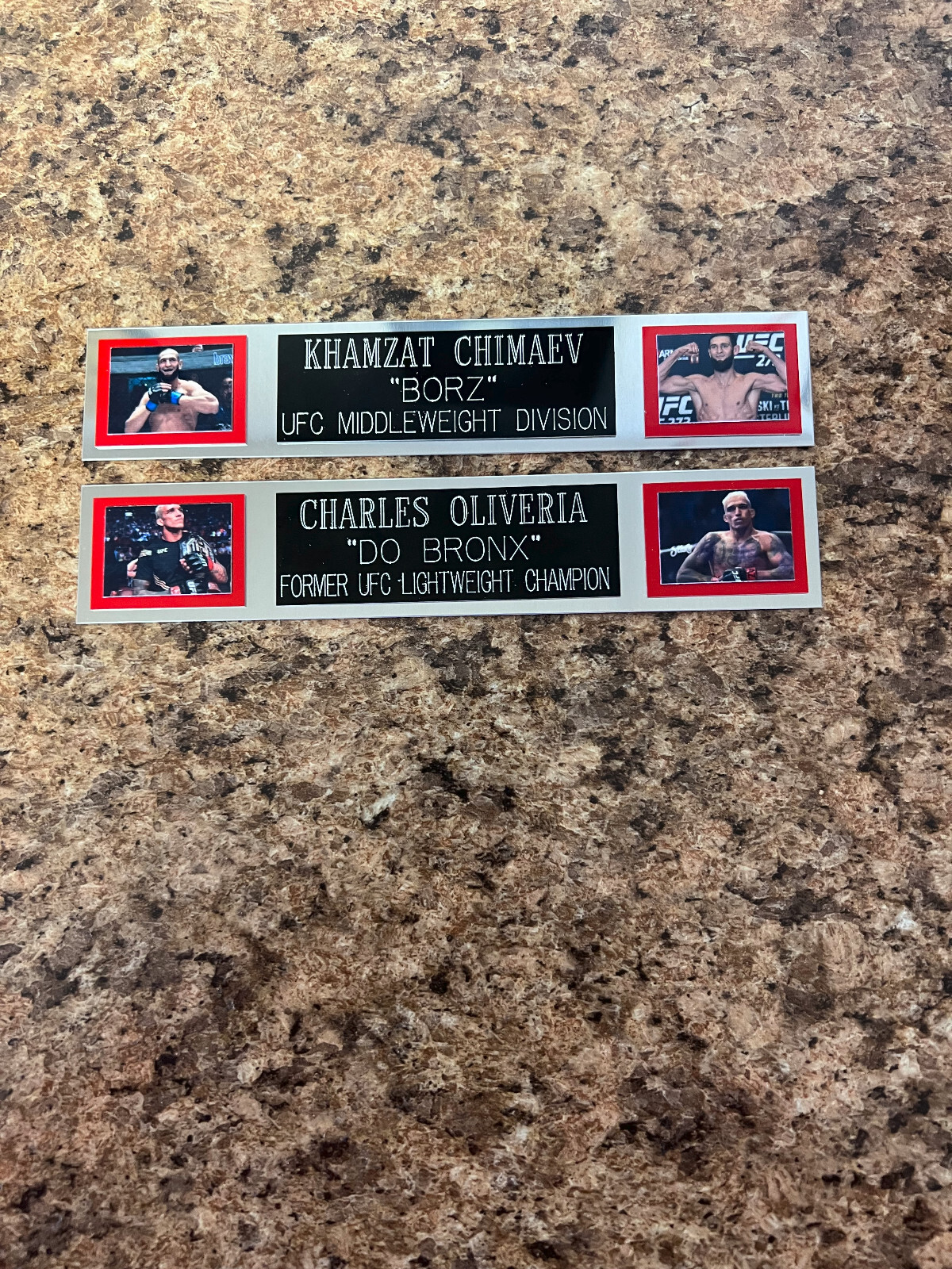 KHAMZAT CHIMAEV (UFC) NAMEPLATE FOR SIGNED TRUNKS DISPLAY/PHOTO/PLAQUE