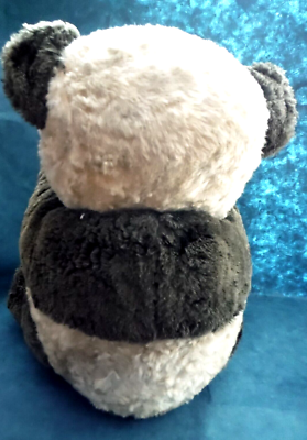 Vintage 1940's Panda bear teddy bear stuffed animal with metal
