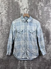 Rails Shirt Small / Medium Womens Anthropologie Blue Plaid Long Sleeve Button