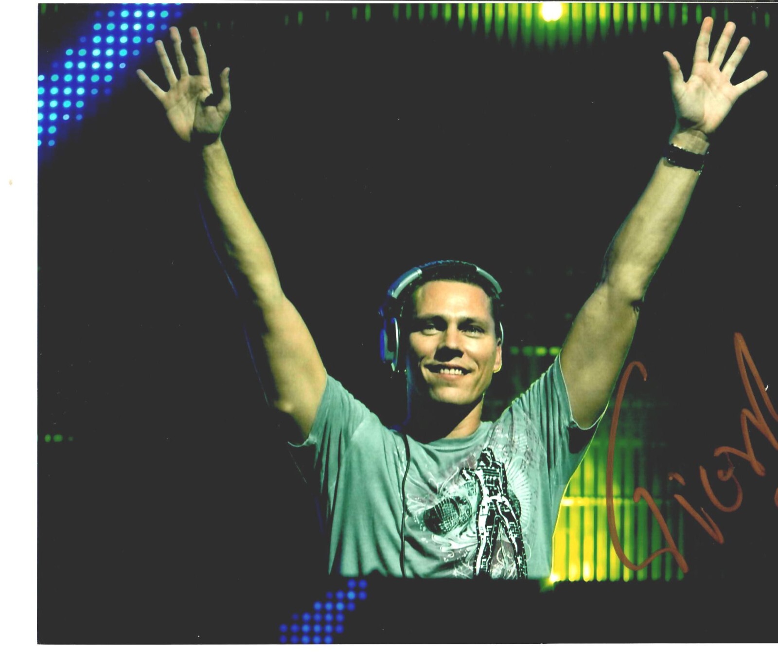 "Tiësto" Dutch DJ Tijs Michiel Verwest Hand 10X8 Color Photo