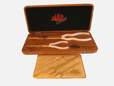 New Mac Tools 24k Gold Plated Long Reach Dual Set Pliers Limited Edition #1522