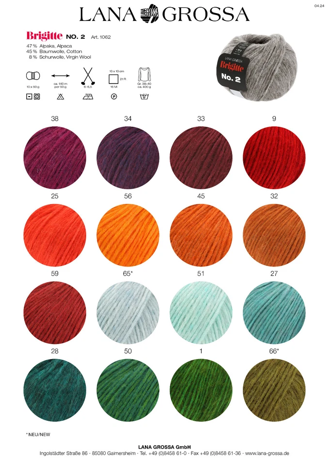 (170 €/kg): 50 g LG BRIGITTE NO. 2,  mit Alpaka, Wolle und Baumw, Fb. 036 # 7323 - Bild 4 von 4