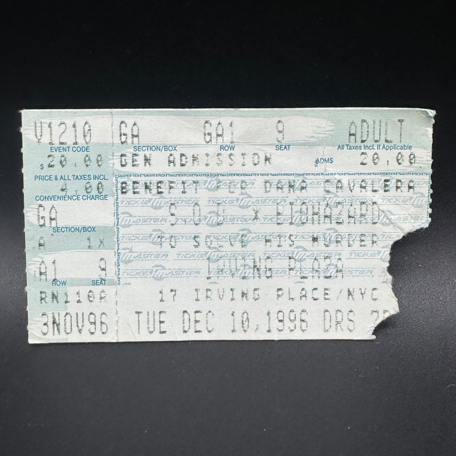 SEP 8, 1989 KREATOR L’AMOUR BROOKLYN NY VINTAGE CONCERT TICKET STUB