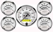 For Ford Racing 5 Gauge Kit - White Face Autometer 880087