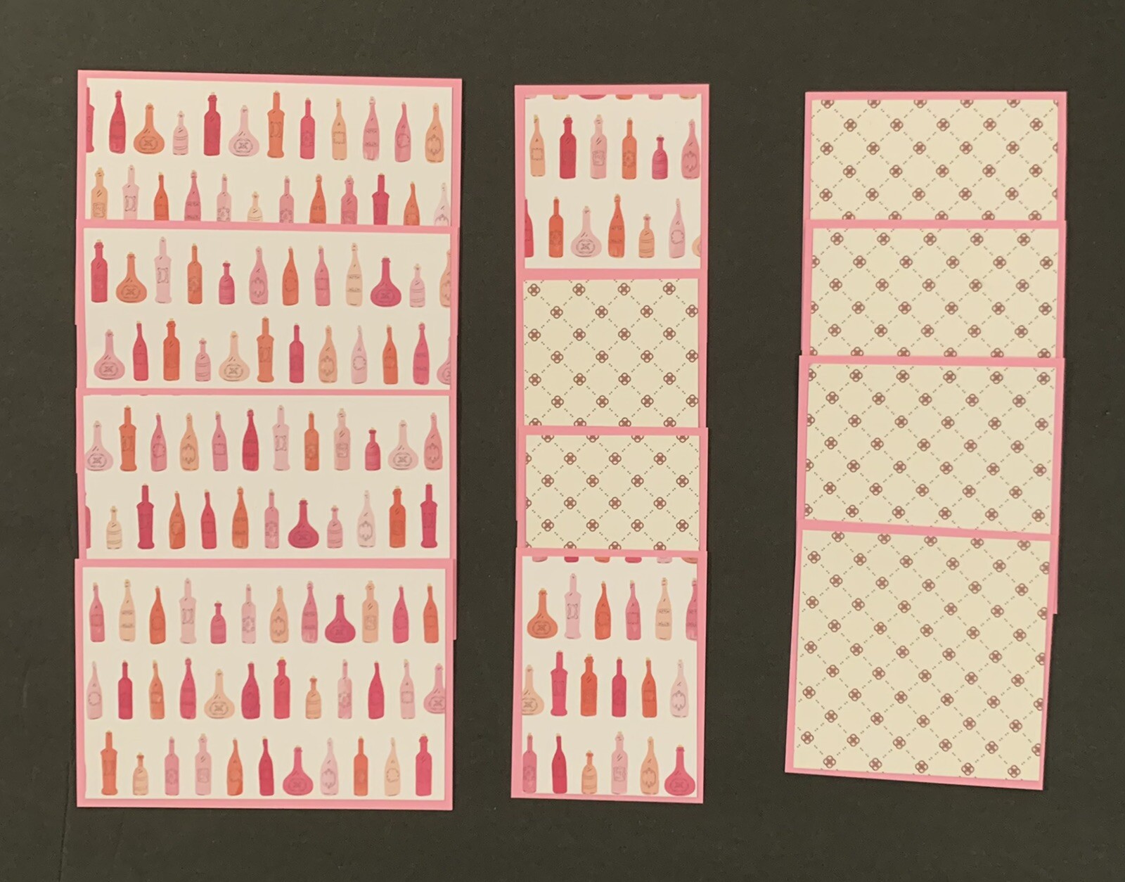 Perfume Wine Premade Scrapbook Mat Set Card Ephemera  Tonya