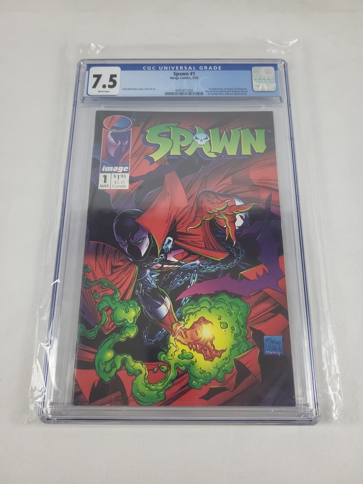 Spawn #1 CGC 7.5 McFarlane 1st App. Spawn (Al Simmons) 1992 Brand New ...