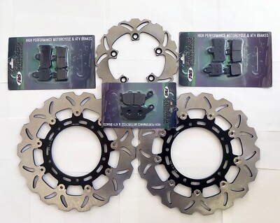 FMS Front+Rear Rotor & Brake Pads for Yamaha YZF-R1 (6 piston caliper) 2007-2014