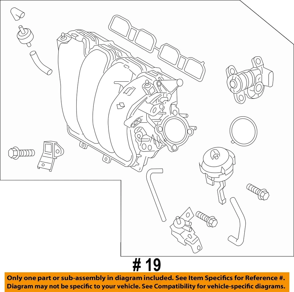 Hyundai Elantra 2011 2012 OEM colector de admisión 4 cilindros 1,8 L Foto 4 de 4