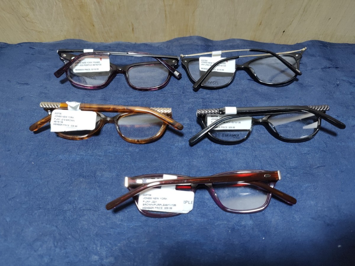 Lot of 5 Jones New York Petite Demo Eyeglasses Oval, Soft Lot of 5 Jones New York Petite Demo Eyeglasses Oval, Soft