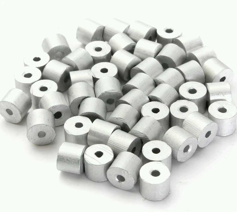 Aluminum Swage Stops for 3/16" Wire Rope Cable: 50 and 100 pcs