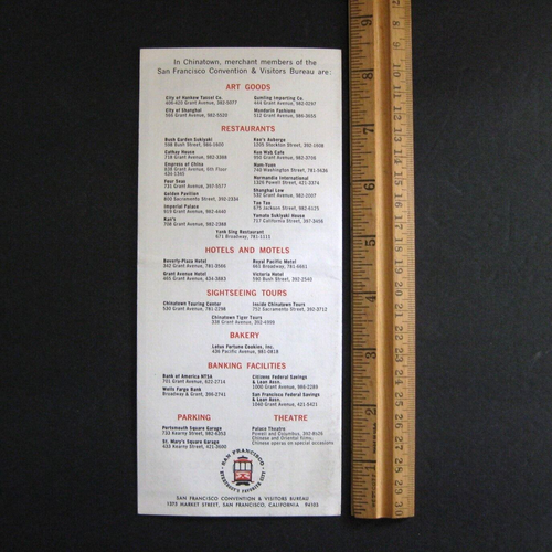 Chinatown Guide Map Vintage 1970s San Francisco CA Travel Brochure - Picture 3 of 3