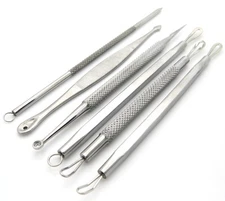 BLACKHEAD REMOVER TOOLS COMEDONE EXTRACTOR FACIAL CARE ACNE BLEMISH SET OF 6