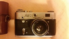 RARE Vintage Soviet Russia FED 3 PHOTO CAMERA RARE CASE INDUSTAR