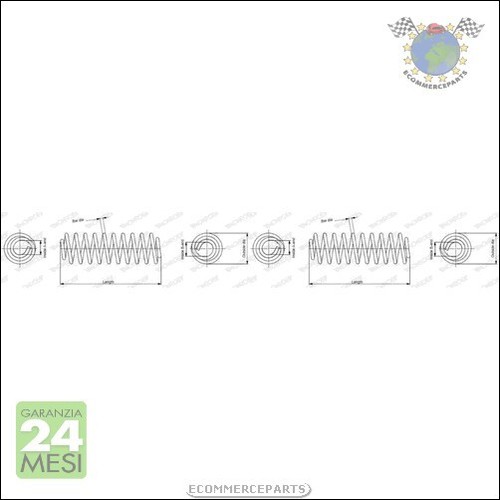 Molle Ammortizzatori Per Audi A6 - Assale Posteriore, Lunghezza 381 Mm, Compatibili Con Vari Modelli