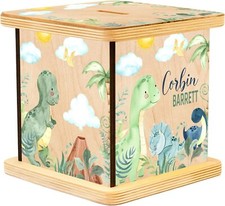 Personalized Dinosaur Wooden Piggy Bank for Kids, Custom Gifts for Boys Kids