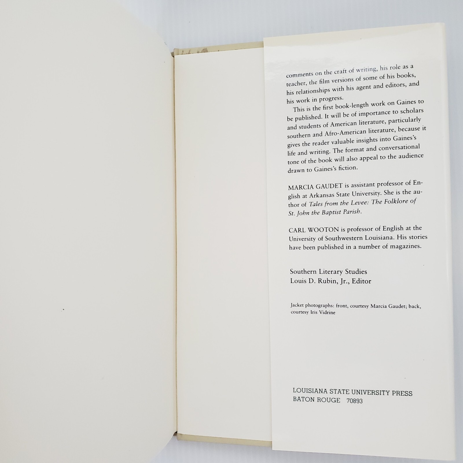 Porch Talk with Ernest Gaines Writer's Craft Book By Gaudet & Wooton