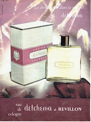 Advertising Advertising 067 1959 Eau de Cologne Detchema by Revillon